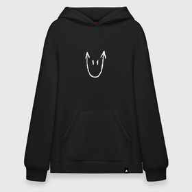 Худи SuperOversize хлопок с принтом Devil Smiley в Петрозаводске, 70% хлопок, 30% полиэстер, мягкий начес внутри | карман-кенгуру, эластичная резинка на манжетах и по нижней кромке, двухслойный капюшон
 | 