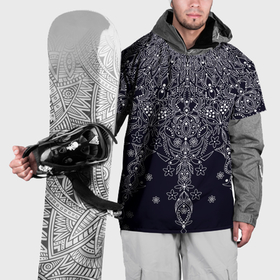 Накидка на куртку 3D с принтом Тёмно синий узоры мандала в Санкт-Петербурге, 100% полиэстер |  | 