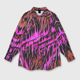 Мужская рубашка oversize 3D с принтом Камень и розовые полосы в Санкт-Петербурге,  |  | Тематика изображения на принте: 