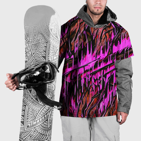 Накидка на куртку 3D с принтом Камень и розовые полосы в Санкт-Петербурге, 100% полиэстер |  | Тематика изображения на принте: 