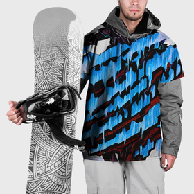 Накидка на куртку 3D с принтом Субстанция и синие полосы , 100% полиэстер |  | Тематика изображения на принте: 