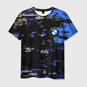 Мужская футболка 3D с принтом BMW краски абстракция в Курске, 100% полиэфир | прямой крой, круглый вырез горловины, длина до линии бедер | 