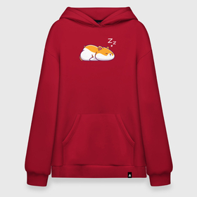 Худи SuperOversize хлопок с принтом Спящий хомяк в Ухте, 70% хлопок, 30% полиэстер, мягкий начес внутри | карман-кенгуру, эластичная резинка на манжетах и по нижней кромке, двухслойный капюшон
 | 