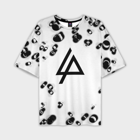 Мужская футболка oversize 3D с принтом Linkin park краски текстура ,  |  | 