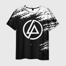 Мужская футболка 3D с принтом Linkin Park   black and white в Кировске, 100% полиэфир | прямой крой, круглый вырез горловины, длина до линии бедер | 