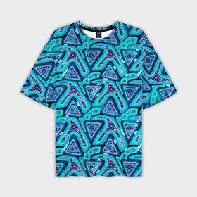Мужская футболка oversize 3D с принтом Цветные графические многоугольники в Тюмени,  |  | 