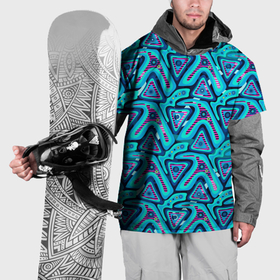 Накидка на куртку 3D с принтом Цветные графические многоугольники в Тюмени, 100% полиэстер |  | 