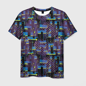Мужская футболка 3D с принтом Абстрактный узор в цвете в Тюмени, 100% полиэфир | прямой крой, круглый вырез горловины, длина до линии бедер | 