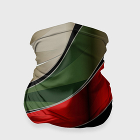 Бандана-труба 3D с принтом Красные зеленые белые полосы абстракции в Санкт-Петербурге, 100% полиэстер, ткань с особыми свойствами — Activecool | плотность 150‒180 г/м2; хорошо тянется, но сохраняет форму | 
