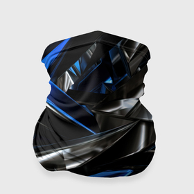 Бандана-труба 3D с принтом Синие и серебряные вставки абстракции , 100% полиэстер, ткань с особыми свойствами — Activecool | плотность 150‒180 г/м2; хорошо тянется, но сохраняет форму | 