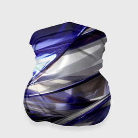 Бандана-труба 3D с принтом Синие и белые полосы  абстракции , 100% полиэстер, ткань с особыми свойствами — Activecool | плотность 150‒180 г/м2; хорошо тянется, но сохраняет форму | Тематика изображения на принте: 