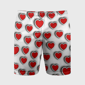 Мужские шорты спортивные с принтом Стикеры наклейки сердечки объемные ,  |  | Тематика изображения на принте: 