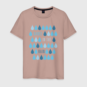 Мужская футболка хлопок с принтом Танцевать под дождём в Тюмени, 100% хлопок | прямой крой, круглый вырез горловины, длина до линии бедер, слегка спущенное плечо. | 