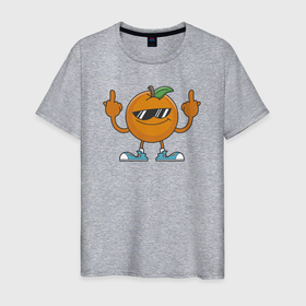Мужская футболка хлопок с принтом Апельсиновый привет в Кировске, 100% хлопок | прямой крой, круглый вырез горловины, длина до линии бедер, слегка спущенное плечо. | 