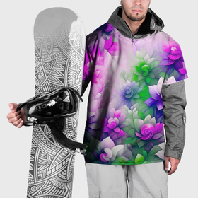 Накидка на куртку 3D с принтом Паттерн цветов в Курске, 100% полиэстер |  | 