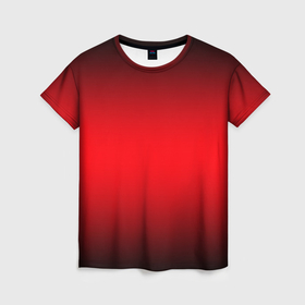 Женская футболка 3D с принтом Градиент чёрно красно чёрный , 100% полиэфир ( синтетическое хлопкоподобное полотно) | прямой крой, круглый вырез горловины, длина до линии бедер | 