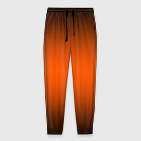 Мужские брюки 3D с принтом Градиент чёрно оранжевый , 100% полиэстер | манжеты по низу, эластичный пояс регулируется шнурком, по бокам два кармана без застежек, внутренняя часть кармана из мелкой сетки | 