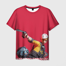 Мужская футболка 3D с принтом The Finals револьвер в Курске, 100% полиэфир | прямой крой, круглый вырез горловины, длина до линии бедер | 