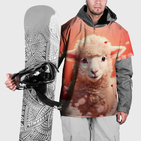 Накидка на куртку 3D с принтом Милая влюбленная овечка в Курске, 100% полиэстер |  | 