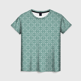 Женская футболка 3D с принтом Цветочный паттерн узор в Тюмени, 100% полиэфир ( синтетическое хлопкоподобное полотно) | прямой крой, круглый вырез горловины, длина до линии бедер | 