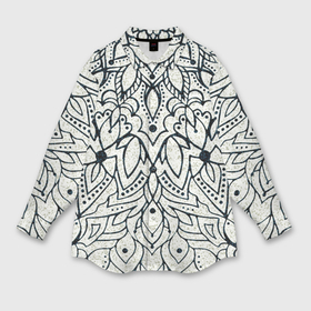 Мужская рубашка oversize 3D с принтом Бежевый узоры мандала в Кировске,  |  | 