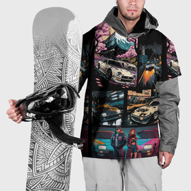 Накидка на куртку 3D с принтом Japanese jdm art в Новосибирске, 100% полиэстер |  | 