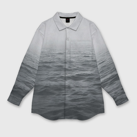 Мужская рубашка oversize 3D с принтом Морские волны и туман в Белгороде,  |  | 
