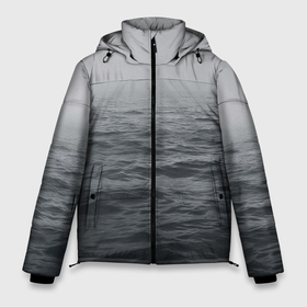 Мужская зимняя куртка 3D с принтом Морские волны и туман в Новосибирске, верх — 100% полиэстер; подкладка — 100% полиэстер; утеплитель — 100% полиэстер | длина ниже бедра, свободный силуэт Оверсайз. Есть воротник-стойка, отстегивающийся капюшон и ветрозащитная планка. 

Боковые карманы с листочкой на кнопках и внутренний карман на молнии. | Тематика изображения на принте: 