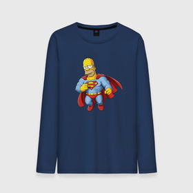 Мужской лонгслив хлопок с принтом Гомер супермен , 100% хлопок |  | 