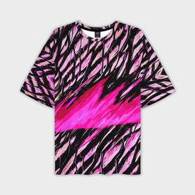 Мужская футболка oversize 3D с принтом Розовая буря в Тюмени,  |  | 
