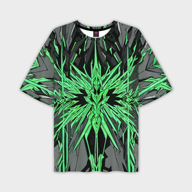 Мужская футболка oversize 3D с принтом Камень и зелёные кристаллы в Белгороде,  |  | Тематика изображения на принте: 