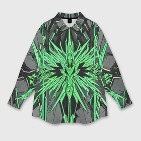 Мужская рубашка oversize 3D с принтом Камень и зелёные кристаллы в Белгороде,  |  | Тематика изображения на принте: 