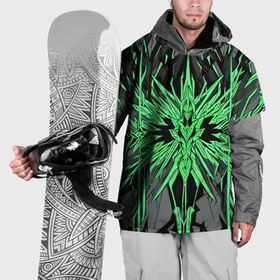Накидка на куртку 3D с принтом Камень и зелёные кристаллы в Белгороде, 100% полиэстер |  | Тематика изображения на принте: 