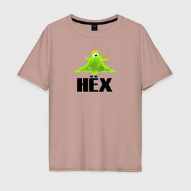 Мужская футболка хлопок Oversize с принтом Неведомая фигня   НЁХ в городе Новоалтайск, 100% хлопок | свободный крой, круглый ворот, “спинка” длиннее передней части | 