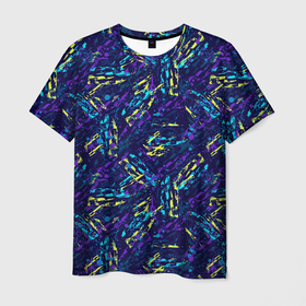 Мужская футболка 3D с принтом Abstract vector pattern , 100% полиэфир | прямой крой, круглый вырез горловины, длина до линии бедер | 