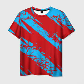 Мужская футболка 3D с принтом Red stripes в Белгороде, 100% полиэфир | прямой крой, круглый вырез горловины, длина до линии бедер | 