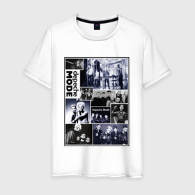Мужская футболка хлопок с принтом Depeche Mode   Collage в Екатеринбурге, 100% хлопок | прямой крой, круглый вырез горловины, длина до линии бедер, слегка спущенное плечо. | 