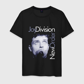 Мужская футболка хлопок с принтом Joy Division   Ian Curtis в Новосибирске, 100% хлопок | прямой крой, круглый вырез горловины, длина до линии бедер, слегка спущенное плечо. | Тематика изображения на принте: 