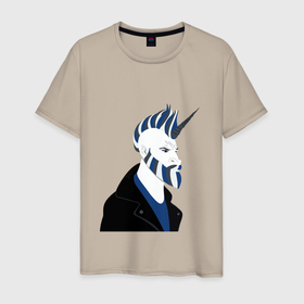 Мужская футболка хлопок с принтом Брутальный единорог хипстер в Тюмени, 100% хлопок | прямой крой, круглый вырез горловины, длина до линии бедер, слегка спущенное плечо. | 