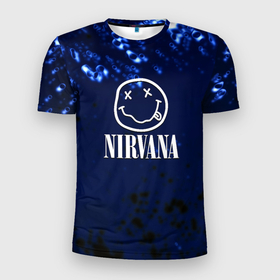 Мужская футболка 3D Slim с принтом Nirvana рок краски в Белгороде, 100% полиэстер с улучшенными характеристиками | приталенный силуэт, круглая горловина, широкие плечи, сужается к линии бедра | Тематика изображения на принте: 