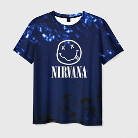 Мужская футболка 3D с принтом Nirvana рок краски в Белгороде, 100% полиэфир | прямой крой, круглый вырез горловины, длина до линии бедер | Тематика изображения на принте: 