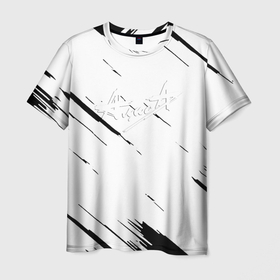 Мужская футболка 3D с принтом Алиса рок группа краски текстура , 100% полиэфир | прямой крой, круглый вырез горловины, длина до линии бедер | 
