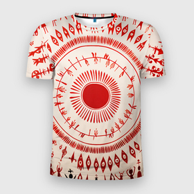 Мужская футболка 3D Slim с принтом Наивная абстракция круг в Санкт-Петербурге, 100% полиэстер с улучшенными характеристиками | приталенный силуэт, круглая горловина, широкие плечи, сужается к линии бедра | Тематика изображения на принте: 