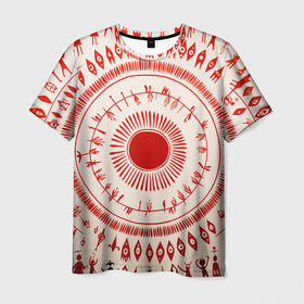 Мужская футболка 3D с принтом Наивная абстракция круг в Петрозаводске, 100% полиэфир | прямой крой, круглый вырез горловины, длина до линии бедер | Тематика изображения на принте: 