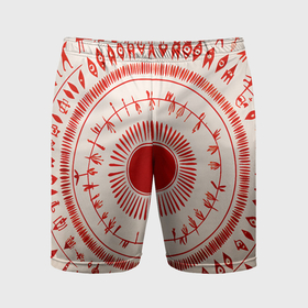 Мужские шорты спортивные с принтом Наивная абстракция круг в Санкт-Петербурге,  |  | Тематика изображения на принте: 