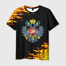 Мужская футболка 3D с принтом Герб краски россия в Новосибирске, 100% полиэфир | прямой крой, круглый вырез горловины, длина до линии бедер | 