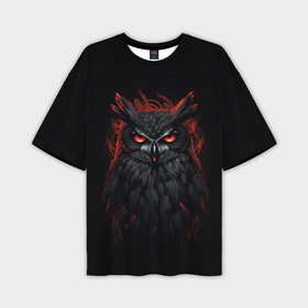 Мужская футболка oversize 3D с принтом Evil owl в Санкт-Петербурге,  |  | 