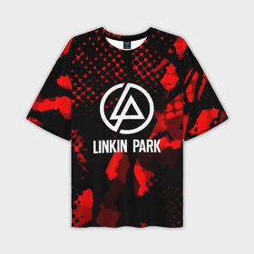 Мужская футболка oversize 3D с принтом Linkin park краски текстуры в Кировске,  |  | 