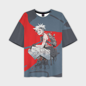 Мужская футболка oversize 3D с принтом Боевая девушка на приседе в Тюмени,  |  | 