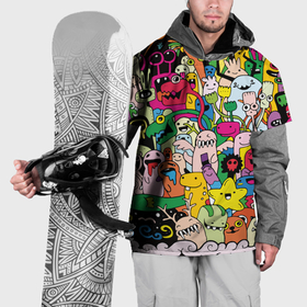 Накидка на куртку 3D с принтом Веселые монстры в деле , 100% полиэстер |  | Тематика изображения на принте: 